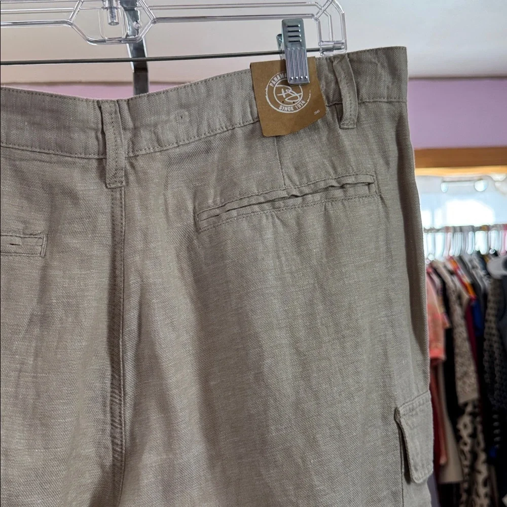 Panama Jack Men’s Linen Blend Cargo Shorts Size 36 Beige NWT
